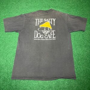 Vintage Salty Dog Cafe Hilton Head Island South Beach Black Faded XL T Shirt